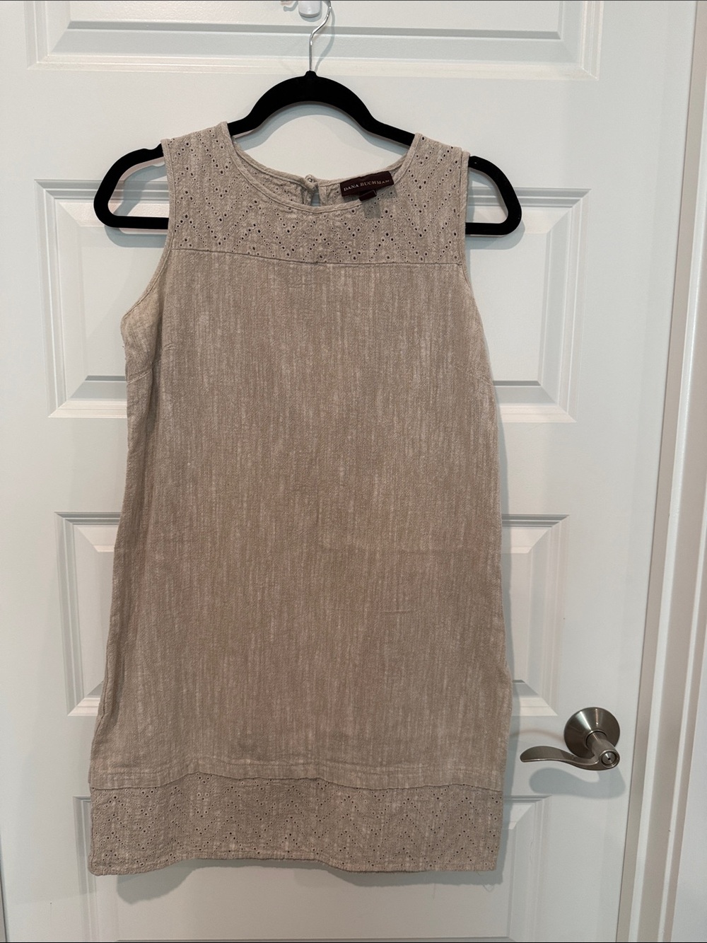 Dana Buchman Beige Eyelet Shift Dress - Picture 1 of 6